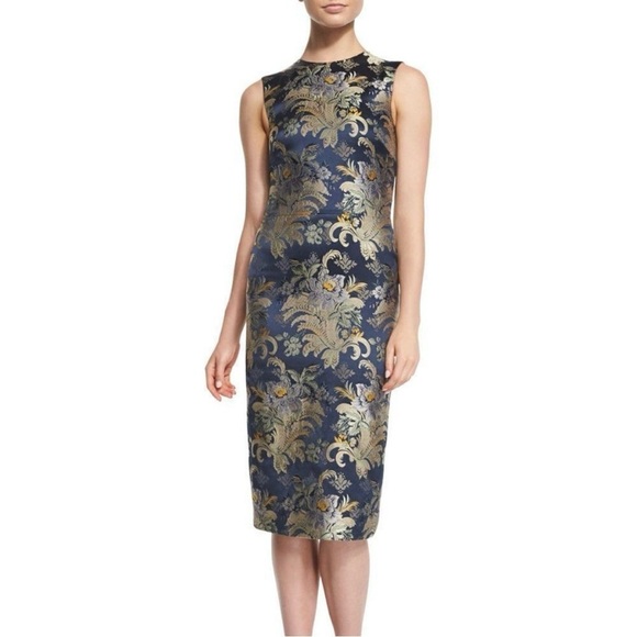 Ralph Lauren 2016 Fall Collection Georgia Baroque Silk Brocade Sheath Dress - Picture 1 of 16